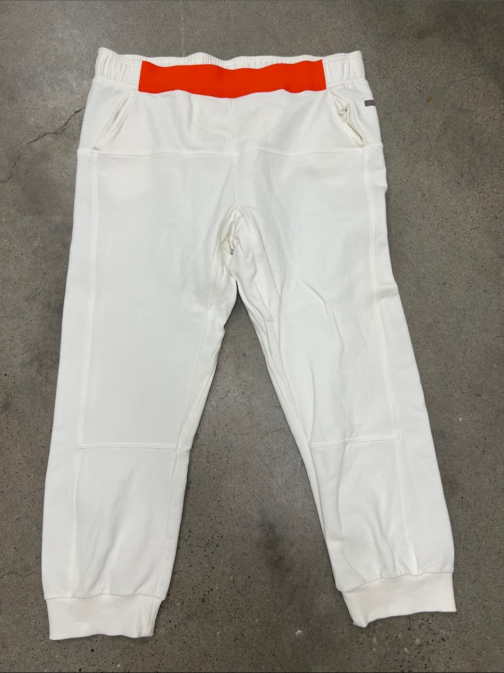 Adidas by Stella McCartney Cream Joggers with Orange Waistband
